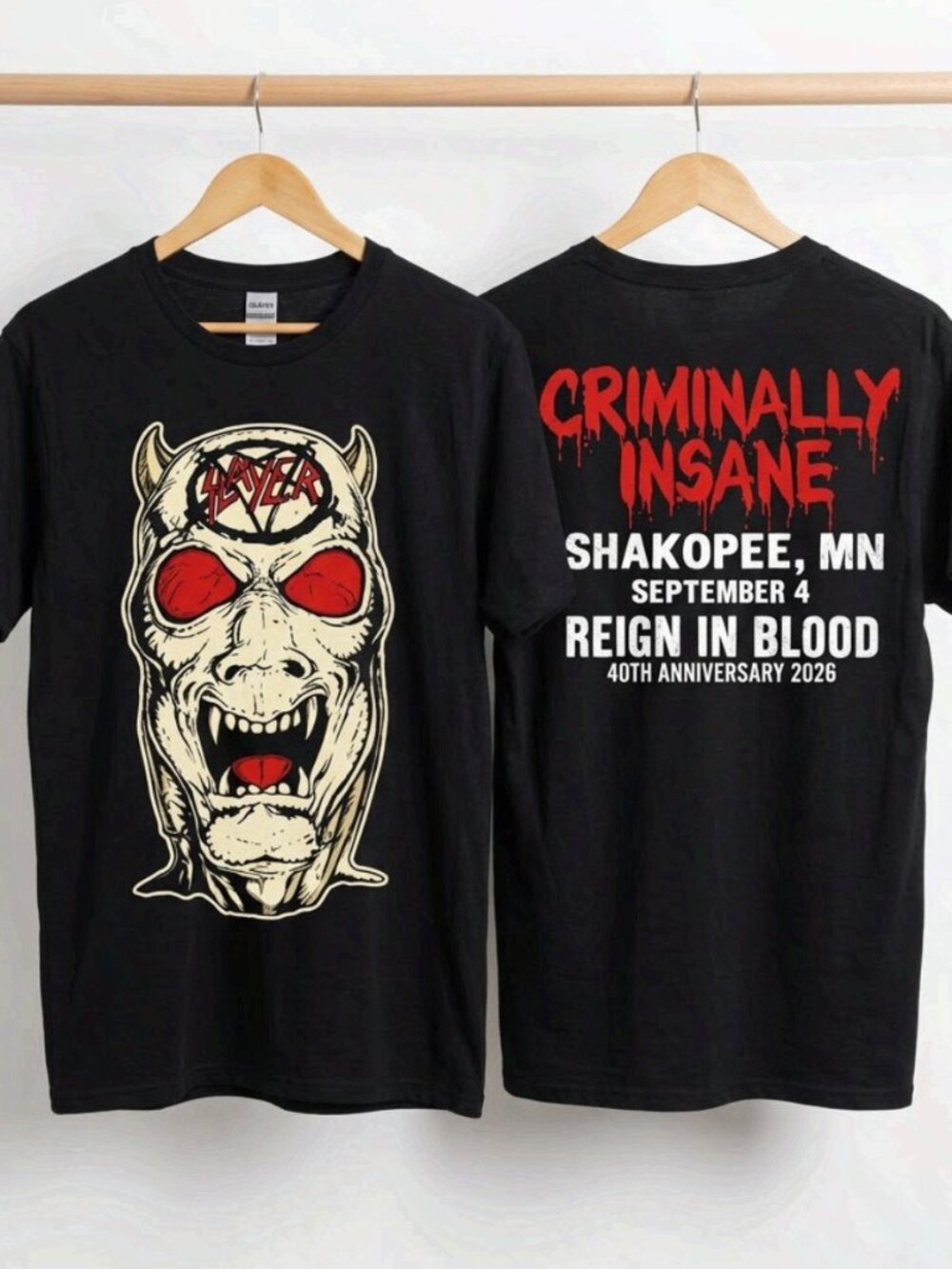 Slayer Reign In Blood Tour 2026 T-Shirt Reprint